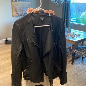 TOPSHOP Nelly Faux Leather Moto Jacket
